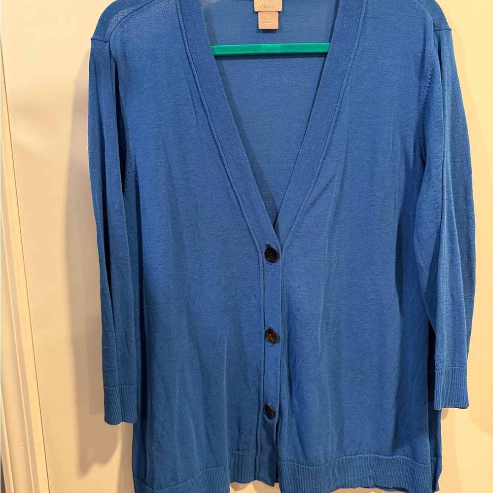 Women's Blue Cardigan Sweater